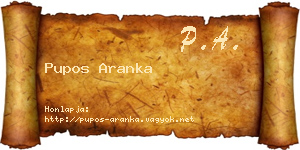Pupos Aranka névjegykártya